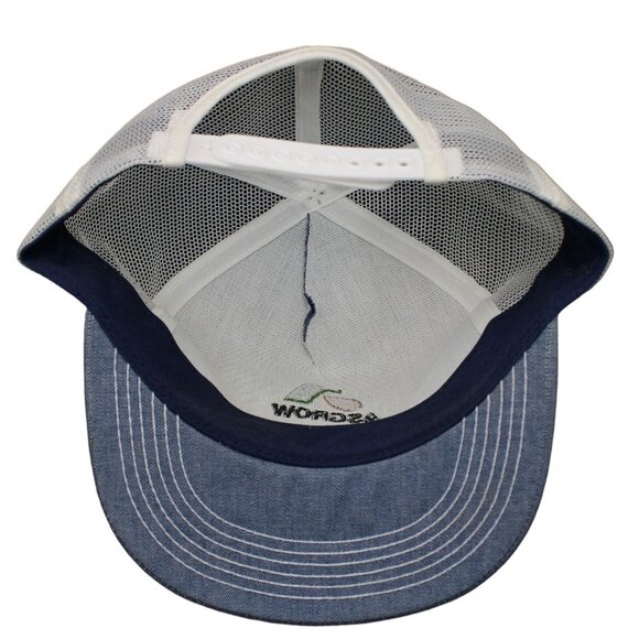 ASGROW Seed Mesh Trucker Snapback Hat Cap Vintage Lt Blue Denim Style K-Products - Picture 8 of 8